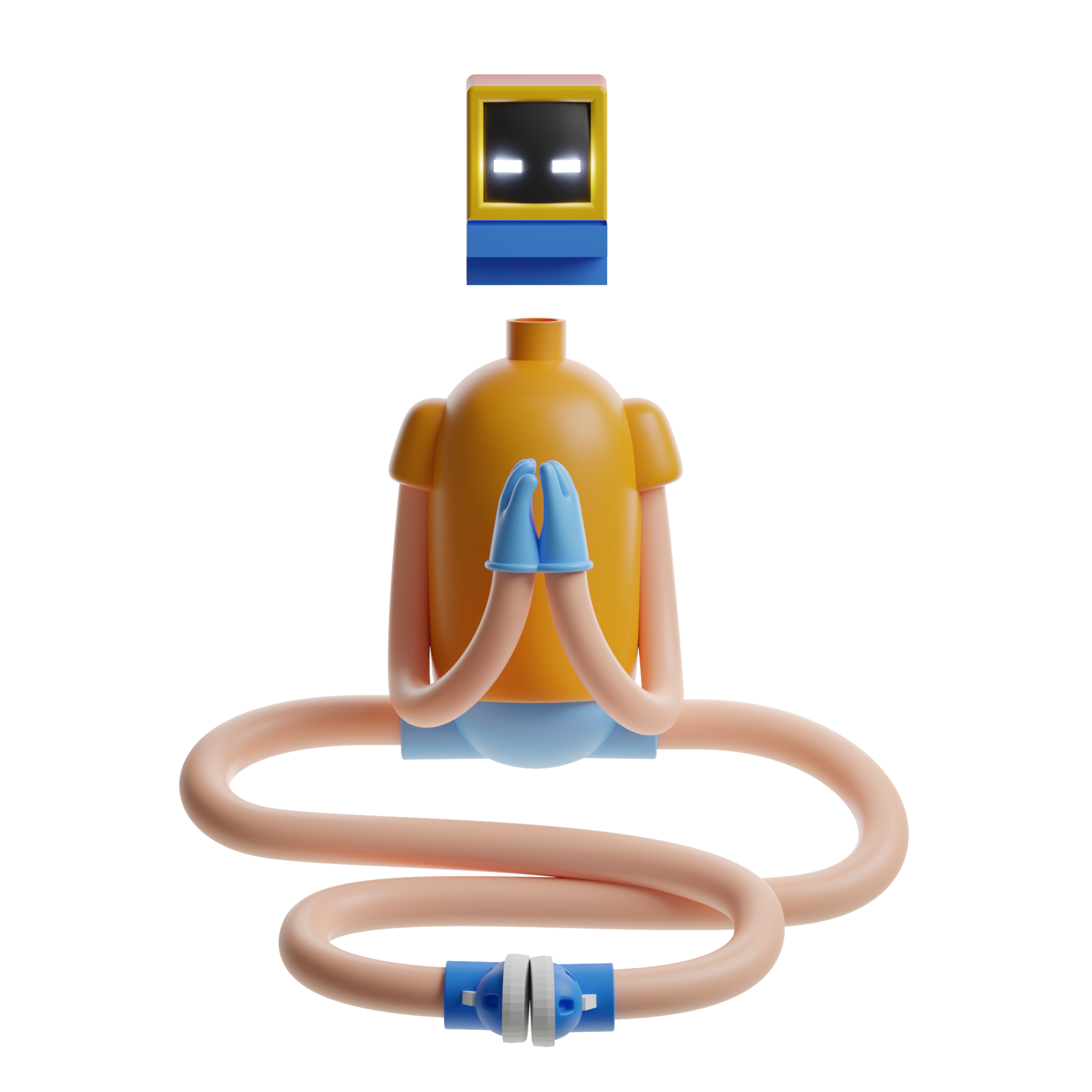 3D illustration of a cartoon character